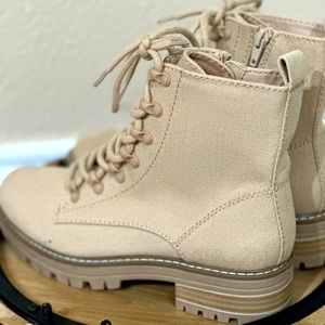 Brand new cream combat boots